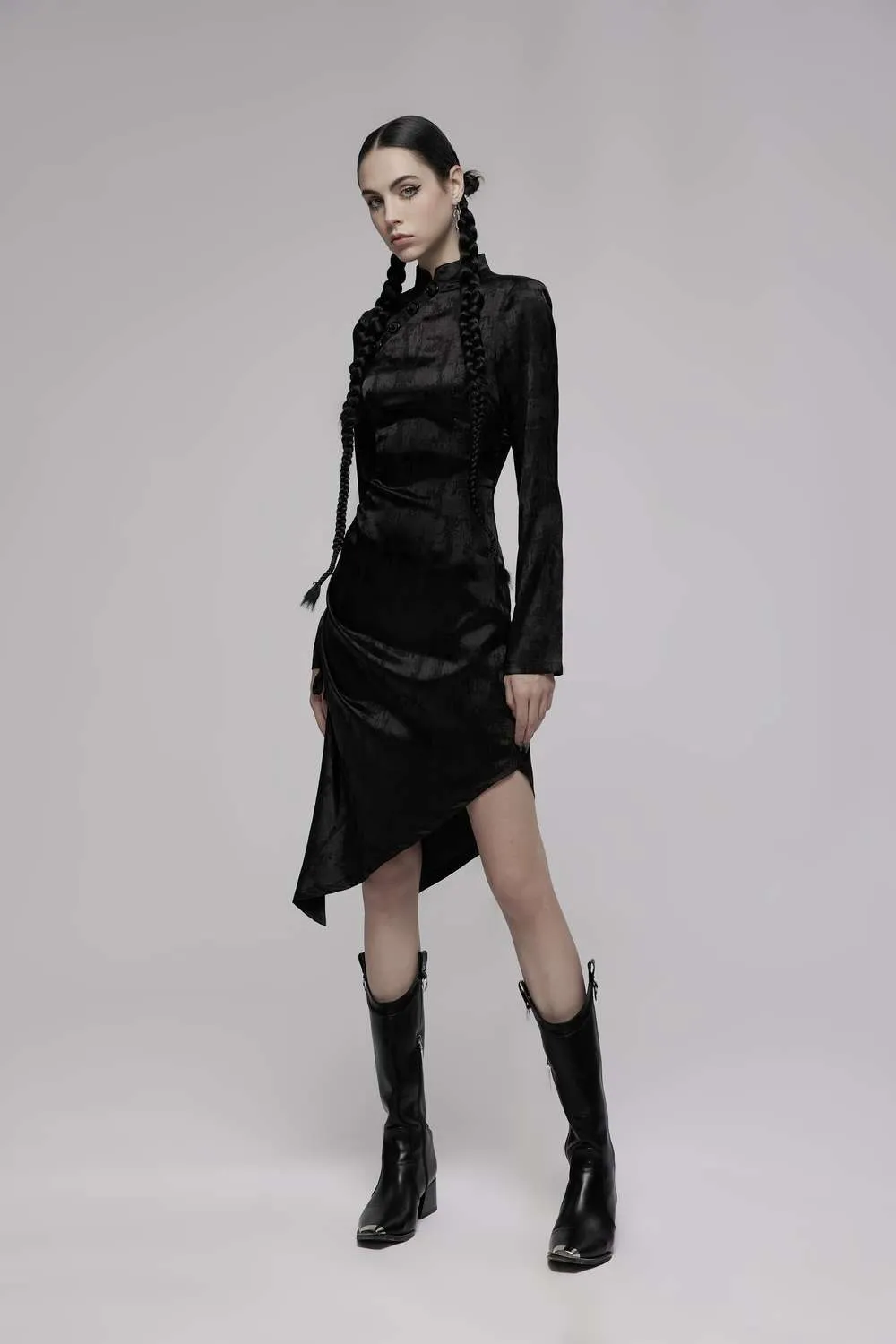 Punk Rave - Pointed Hem Cheongsam Collar Dress OPQ-1205LQF | Dark Ages